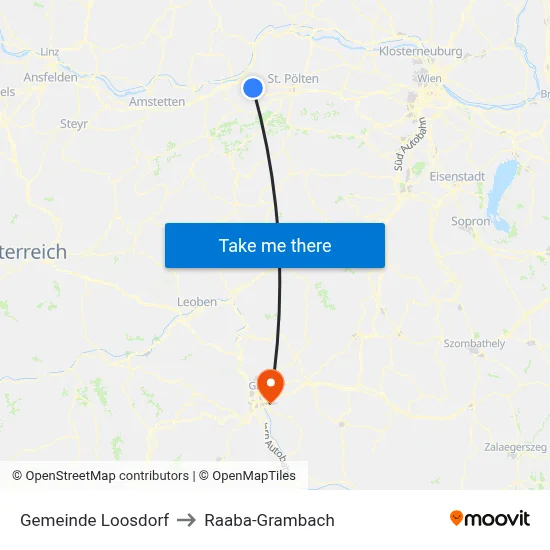 Gemeinde Loosdorf to Raaba-Grambach map