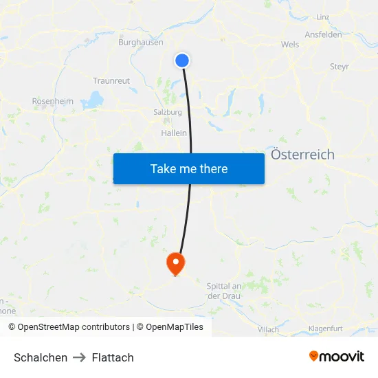 Schalchen to Flattach map