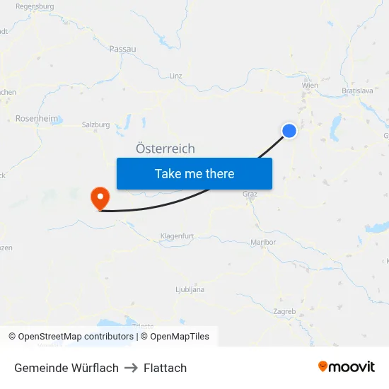 Gemeinde Würflach to Flattach map