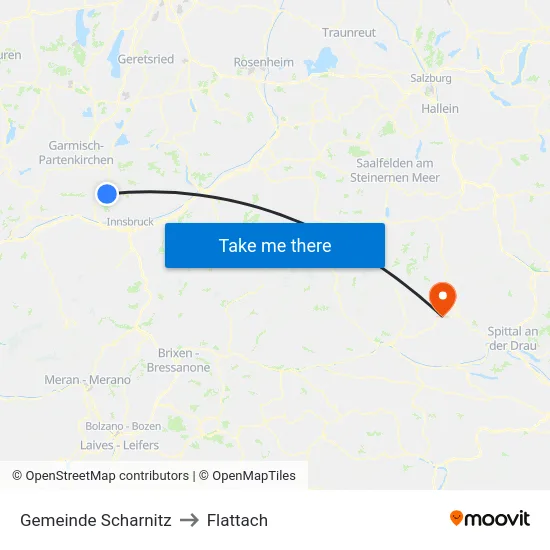 Gemeinde Scharnitz to Flattach map