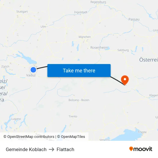 Gemeinde Koblach to Flattach map
