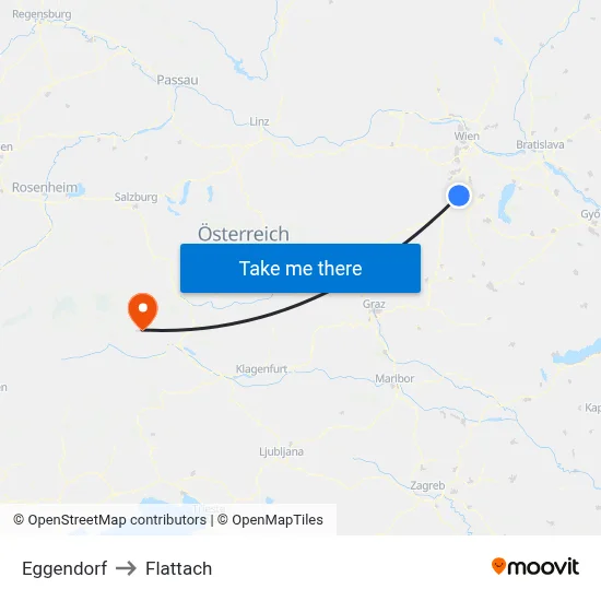 Eggendorf to Flattach map