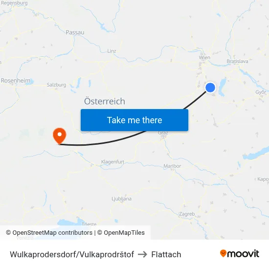 Wulkaprodersdorf/Vulkaprodrštof to Flattach map