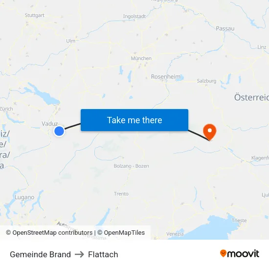 Gemeinde Brand to Flattach map