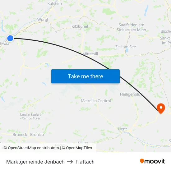 Marktgemeinde Jenbach to Flattach map
