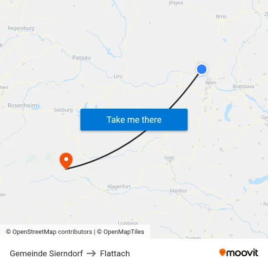 Gemeinde Sierndorf to Flattach map
