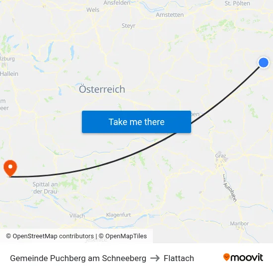 Gemeinde Puchberg am Schneeberg to Flattach map
