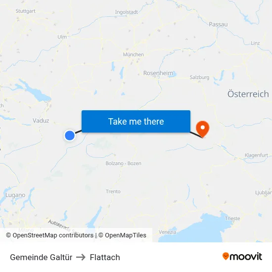 Gemeinde Galtür to Flattach map