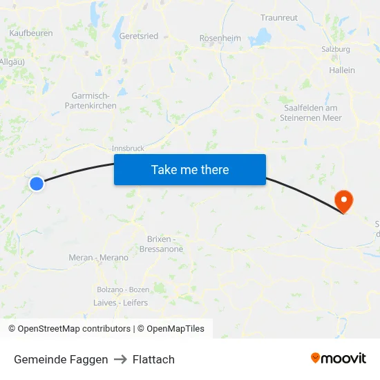 Gemeinde Faggen to Flattach map
