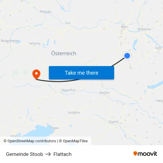 Gemeinde Stoob to Flattach map