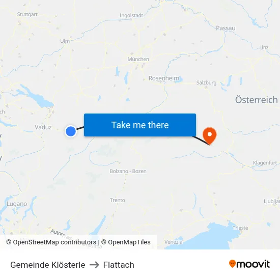 Gemeinde Klösterle to Flattach map