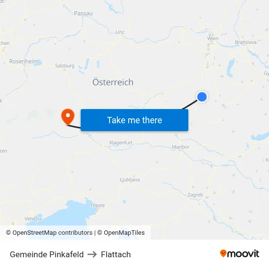 Gemeinde Pinkafeld to Flattach map