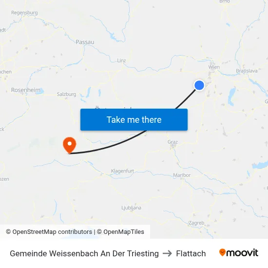Gemeinde Weissenbach An Der Triesting to Flattach map