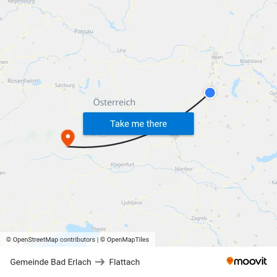 Gemeinde Bad Erlach to Flattach map