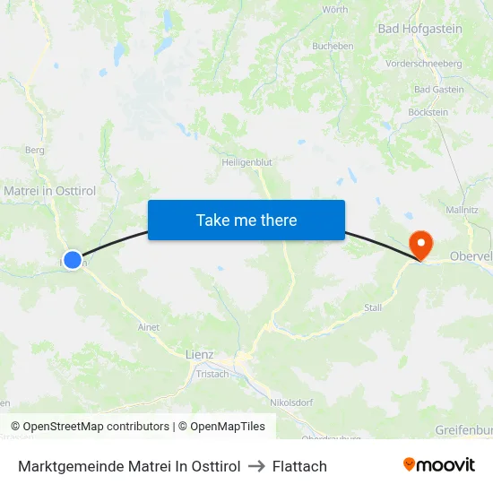 Marktgemeinde Matrei In Osttirol to Flattach map