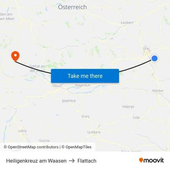 Heiligenkreuz am Waasen to Flattach map