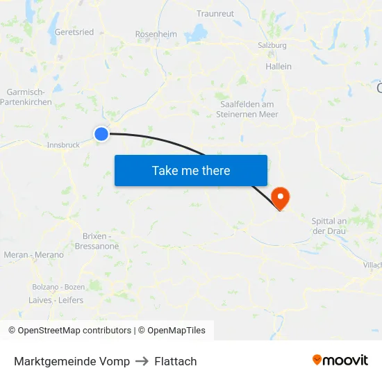 Marktgemeinde Vomp to Flattach map