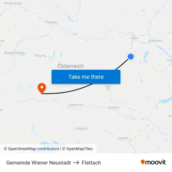 Gemeinde Wiener Neustadt to Flattach map