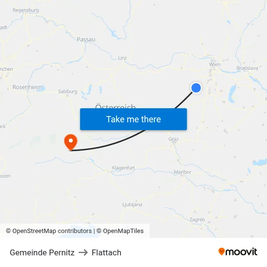 Gemeinde Pernitz to Flattach map