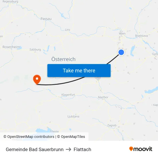 Gemeinde Bad Sauerbrunn to Flattach map