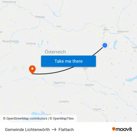 Gemeinde Lichtenwörth to Flattach map