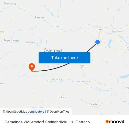 Gemeinde Wöllersdorf-Steinabrückl to Flattach map