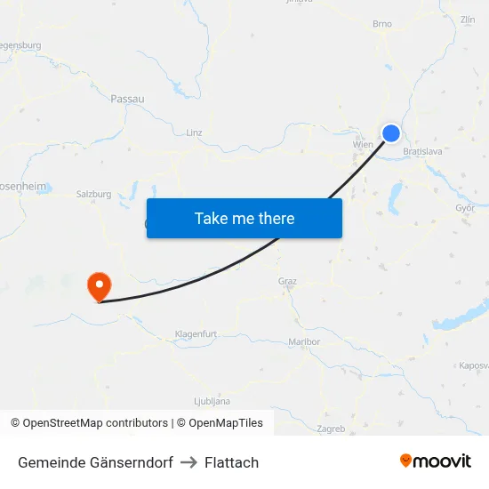 Gemeinde Gänserndorf to Flattach map