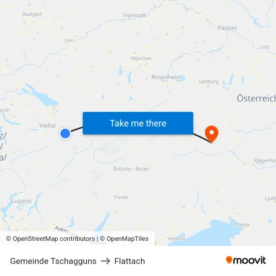 Gemeinde Tschagguns to Flattach map