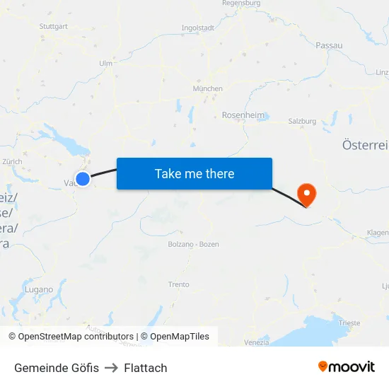 Gemeinde Göfis to Flattach map