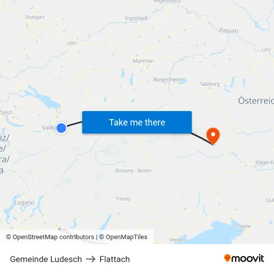 Gemeinde Ludesch to Flattach map