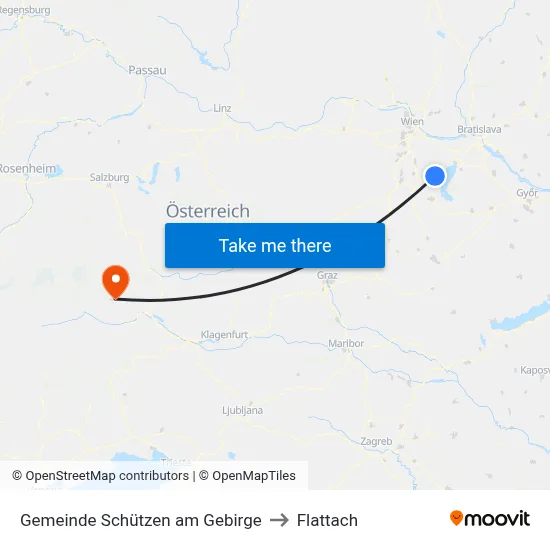 Gemeinde Schützen am Gebirge to Flattach map