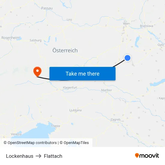 Lockenhaus to Flattach map