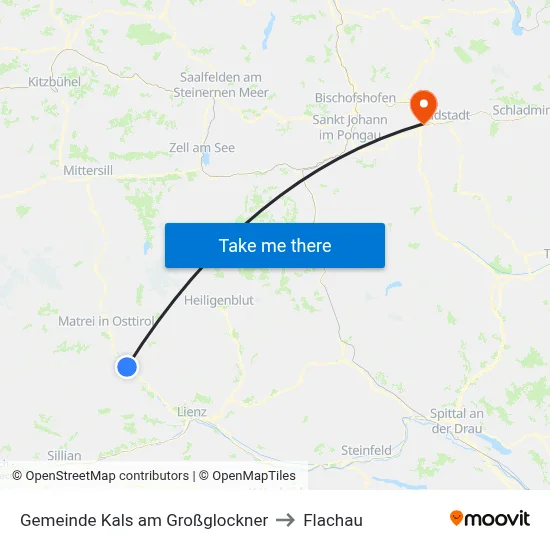 Gemeinde Kals am Großglockner to Flachau map