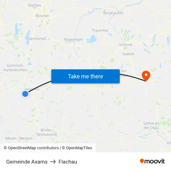 Gemeinde Axams to Flachau map