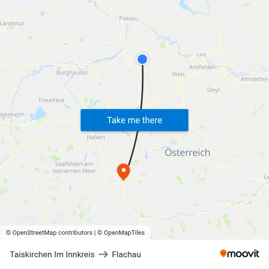 Taiskirchen Im Innkreis to Flachau map