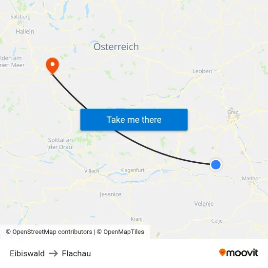Eibiswald to Flachau map