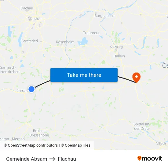Gemeinde Absam to Flachau map