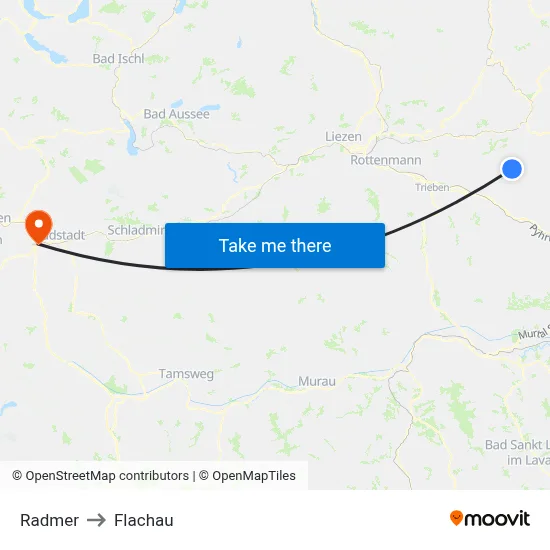 Radmer to Flachau map