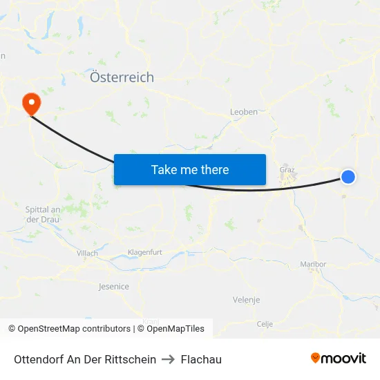 Ottendorf An Der Rittschein to Flachau map