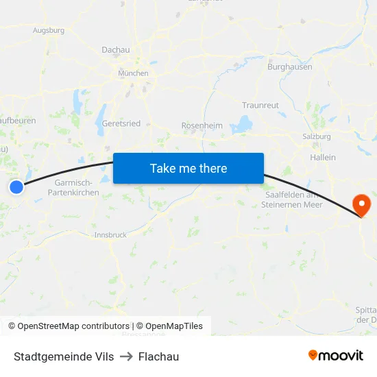 Stadtgemeinde Vils to Flachau map