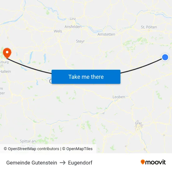 Gemeinde Gutenstein to Eugendorf map