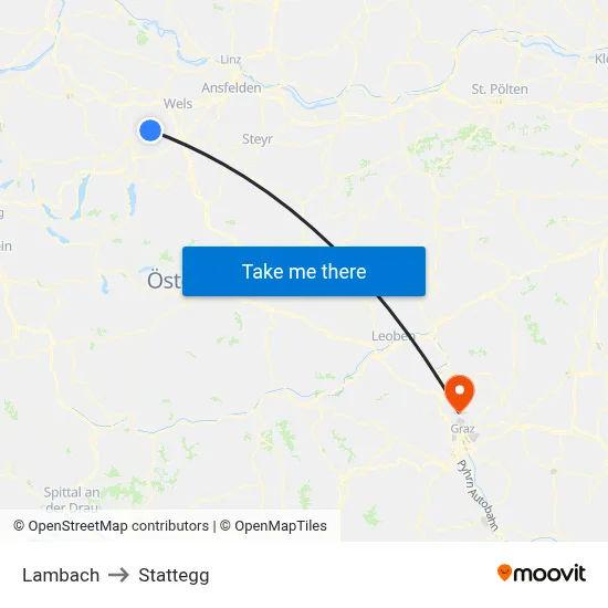 Lambach to Stattegg map