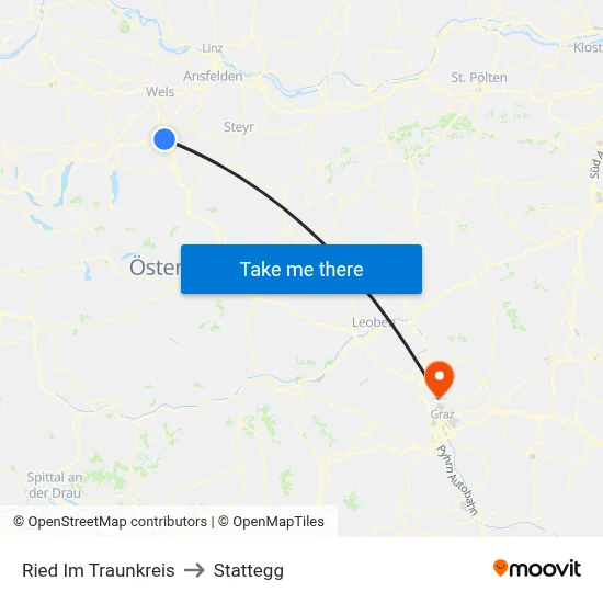 Ried Im Traunkreis to Stattegg map
