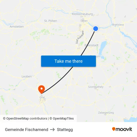 Gemeinde Fischamend to Stattegg map