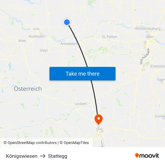 Königswiesen to Stattegg map