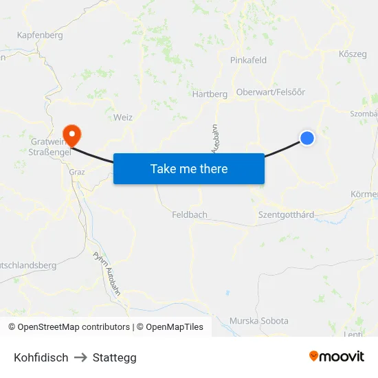 Kohfidisch to Stattegg map