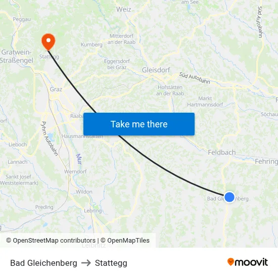 Bad Gleichenberg to Stattegg map