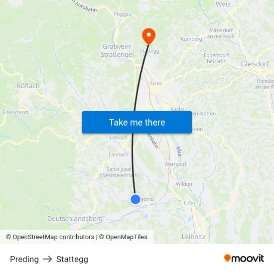 Preding to Stattegg map