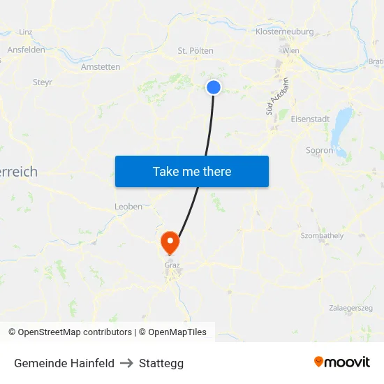 Gemeinde Hainfeld to Stattegg map