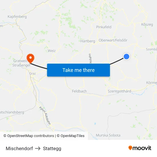 Mischendorf to Stattegg map